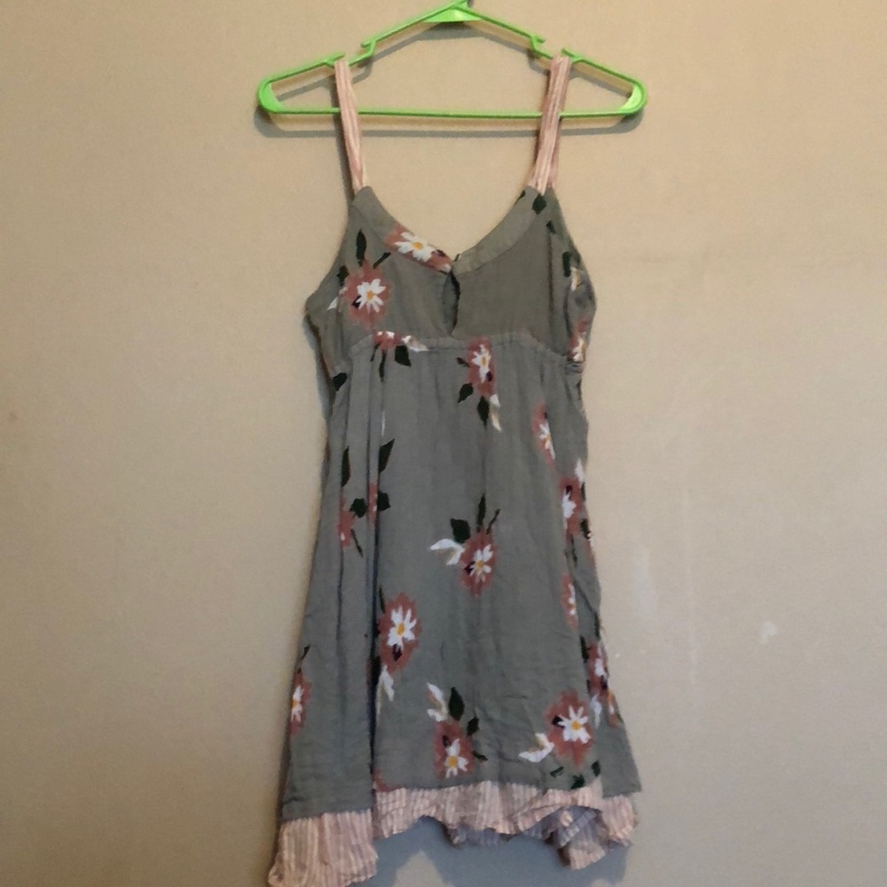 Olive green floral sundress